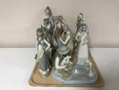 A large quantity of Spanish figures on two trays