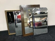 A gilt framed mirror,