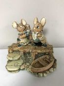 A collection of Pendelfin rabbit ornaments and stands (over thirty pieces)