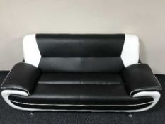 Three seater and two seater vinyl settees