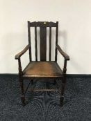 An oak carver armchair