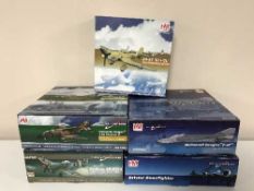 Five die cast Hobby Masters aircraft models - Bristol Beaufighter, Spitfire, JU-87 Stuka,