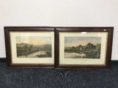 Two early 20th century oak framed prints after B.W.