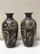 A pair of cloisonne dragon patterned vase height 25 cm