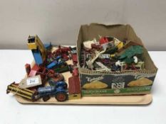 A tray of die cast Dinky and Corgi farm vehicles,