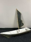 A fibre glass single masted pond yacht - Trinidadian duchess