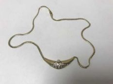 18ct diamond necklace, approximately 1.2 ct. 17.