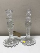 A pair of Waterford Crystal candlesticks