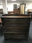 Set oak open book shelves