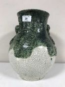 A 19th century crackle glaze dragon vase, character mark to base,