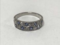 18ct sapphire and diamond half eternity ring 3.