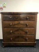 A Victorian mahogany five drawer chest