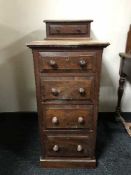 A Victorian mahogany pedestal fitted five drawers