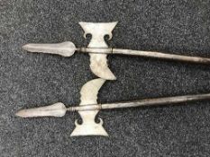 A pair of medieval style halberds (2)