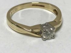 18ct solitaire diamond ring, approximately .23ct. 3.