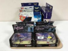 A tray of four boxed Aviation archive model aircraft together with four further boxed Corgi