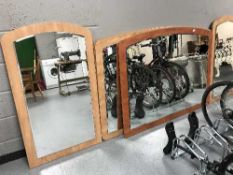 Three 5' bevel edged over bed mirrors and a vanity mirror
