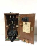 A Prior of London microscope in a fitted mahogany box