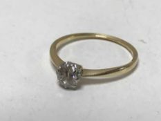 18ct old cut solitaire diamond ring approximately .