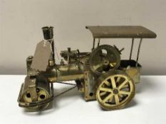 A brass model of a traction engine