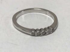 White gold five stone diamond ring