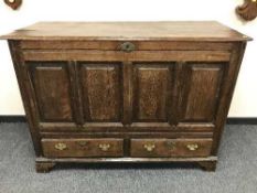 A George III oak mule chest,