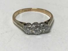 Three stone diamond ring