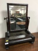A Victorian mahogany toilet mirror