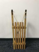 A wooden sledge