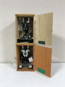 Two Opax Stereo microscopes in fitted boxes