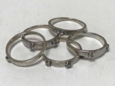 18ct white gold puzzle ring 9 diamonds 8.