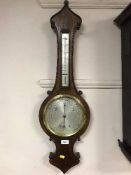 A mahogany barometer by R Clarke Newcastle upon Tyne
