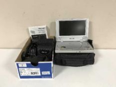 A Panasonic HDC-sd20 video camera, with instructions and charger,