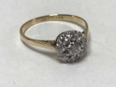 Antique 18ct diamond cluster ring