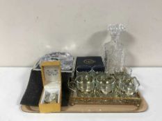 A tray of Royal Krona Swedish crystal ornament - Squirrel together with a boxed Webb Corbett