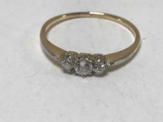 18ct three stone diamond ring
