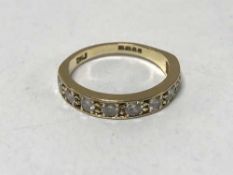 18ct nine stone half eternity ring approximately 1ct,