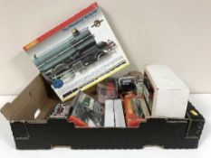 A box of Hornby OO gauge merchant venture King Class locomotive and coaches,