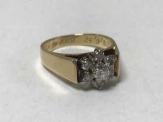 18ct diamond cluster approximately .4ct, 4.