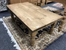 A reclaimed pine rectangular low table