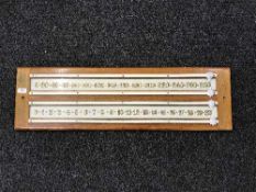 A mahogany snooker scoreboard