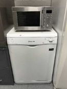 A Russell hobs dishwasher together with a stainless steel microwave