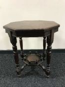 An Edwardian mahogany octagonal occasional table