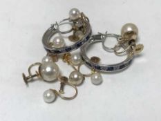 Five pairs of gold earrings