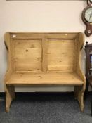 A reclaimed pine pew