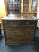 A late Victorian mahogany five drawer chest