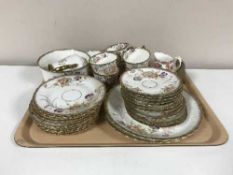 A tray of thirty pieces of Victorian gilt floral tea china and a Royal Albert Lady Carlyle milk jug