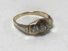 18ct three stone diamond ring
