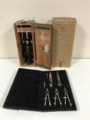 A boxed signalling equipment ltd students microscope model III in a fitted box together with