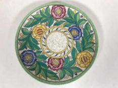 A Crown Ducal charger designed by Charlotte Rhead,